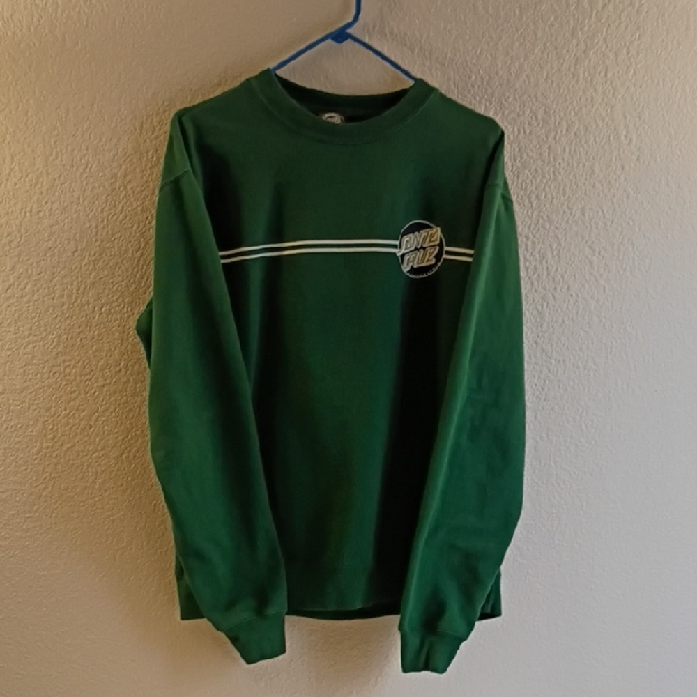 Santa Cruz Skateboards Green Sweatshirt with Logo